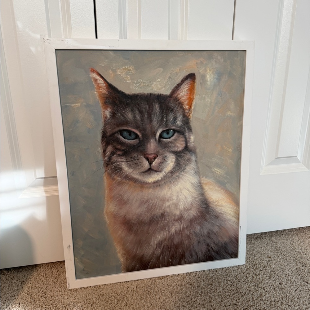 Framed Cat Portrait Art
